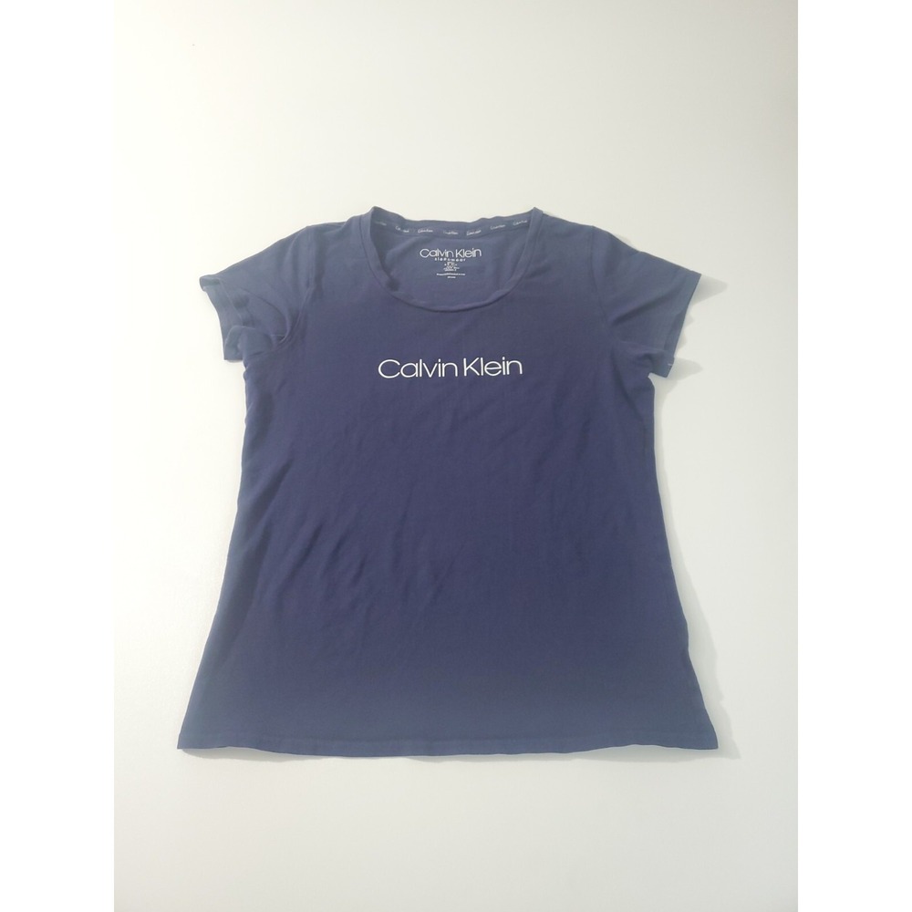 Calvin Klein Sleepwear Women's Short Sleeve Top T-Shirt, Blue, Small